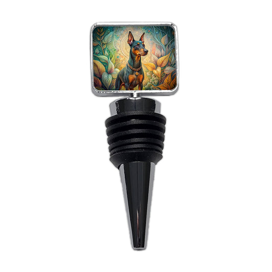 Manchester Terrier Dog Art Nouveau Wine Bottle Stopper