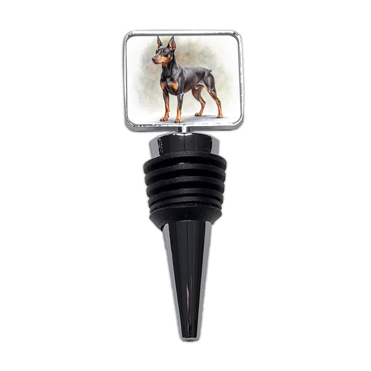 Manchester Terrier Dog Illustration Wine Bottle Stopper
