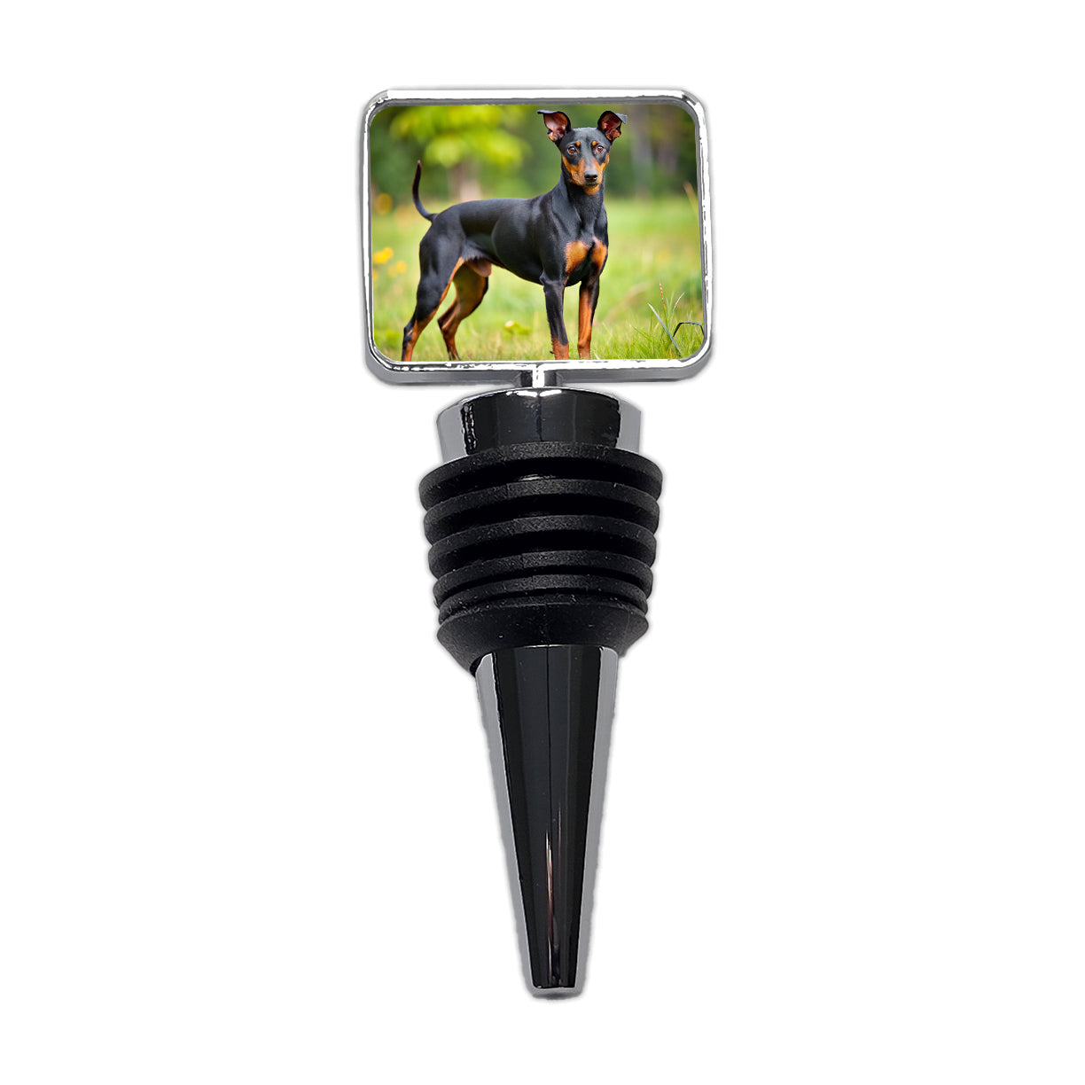 Manchester Terrier Dog Photo Wine Bottle Stopper