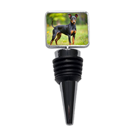 Manchester Terrier Dog Photo Wine Bottle Stopper