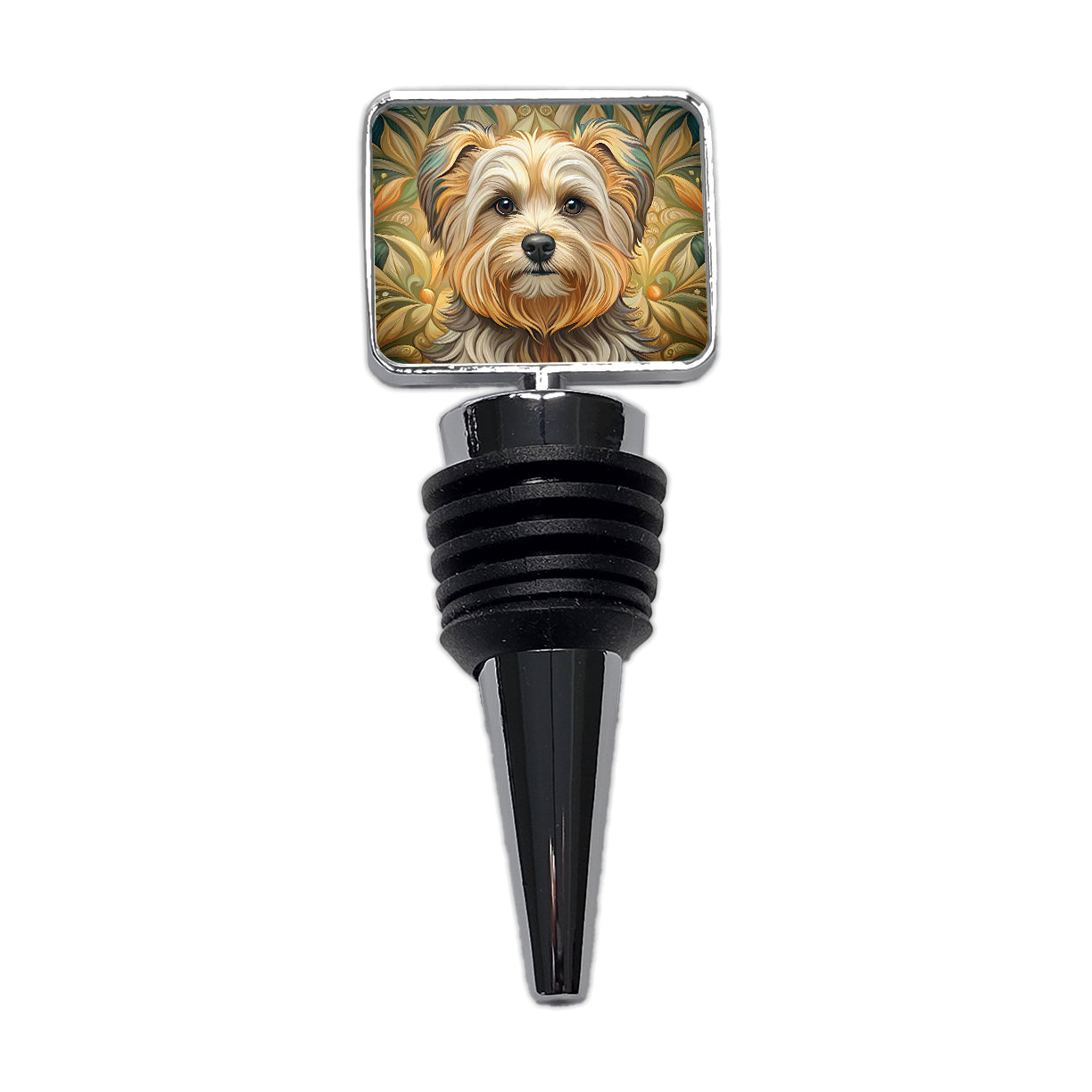 Morkie Dog Art Nouveau Wine Bottle Stopper