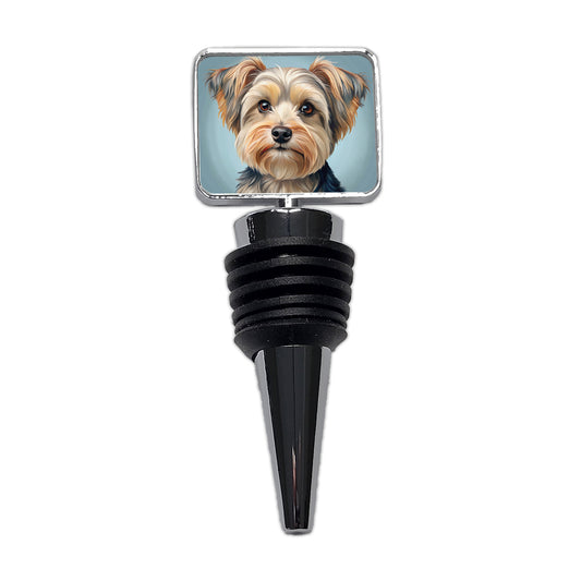 Morkie Dog Illustration Wine Bottle Stopper