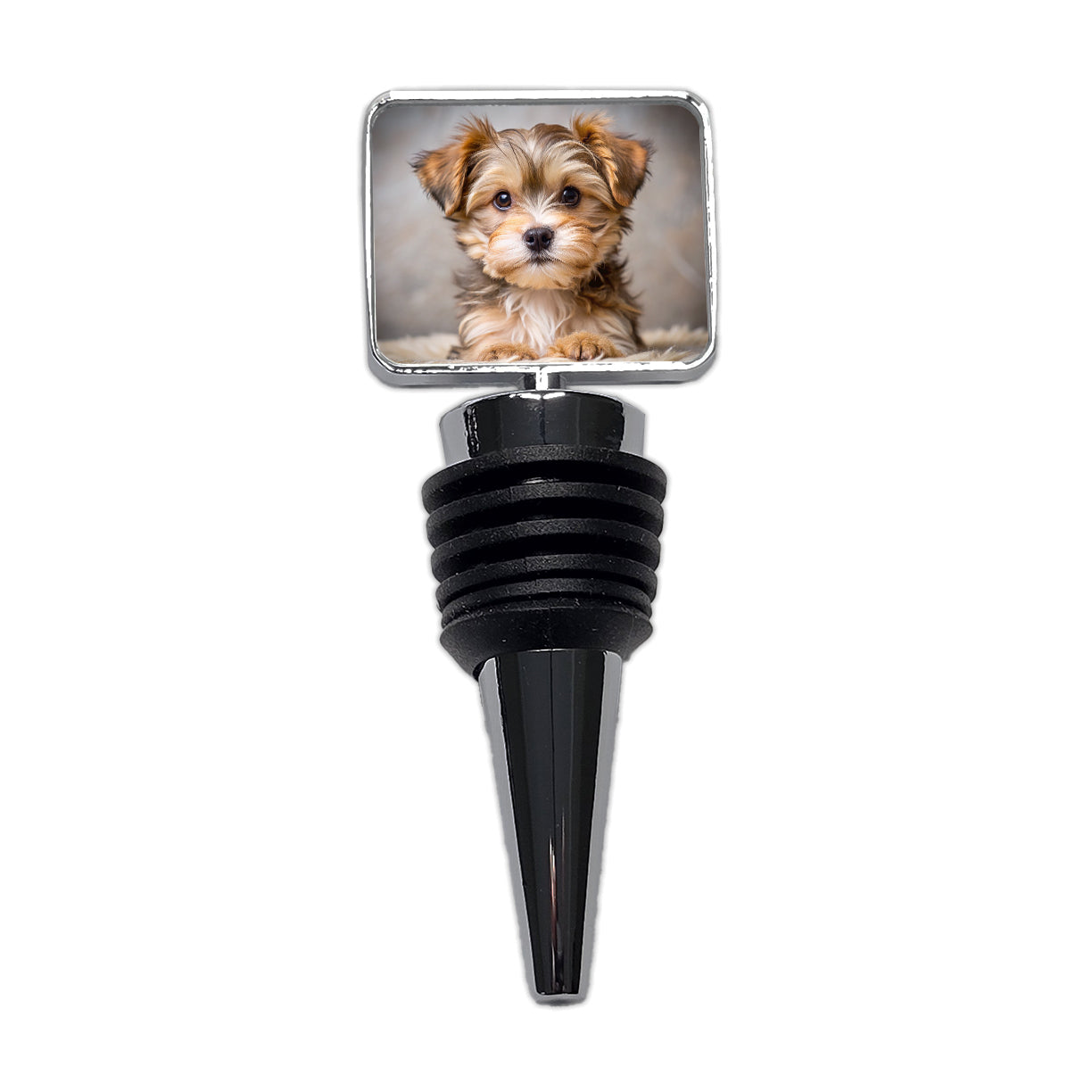 Morkie Dog Puppy Photo Wine Bottle Stopper
