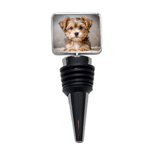 Morkie Dog Puppy Photo Wine Bottle Stopper