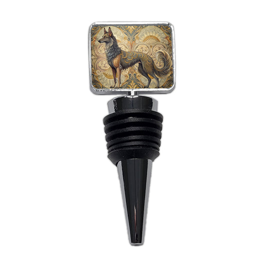 Mudi Dog Art Nouveau Wine Bottle Stopper