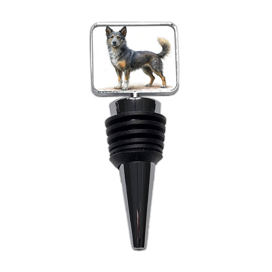 Mudi Dog Illustration Wine Bottle Stopper
