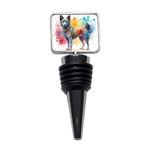 Mudi Dog Watercolor Style Wine Bottle Stopper