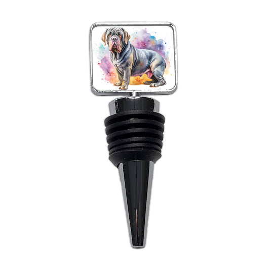 Neapolitan Mastiff Dog Watercolor Style Wine Bottle Stopper