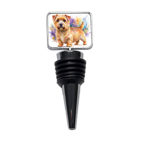 Norfolk Terrier Dog Watercolor Style Wine Bottle Stopper