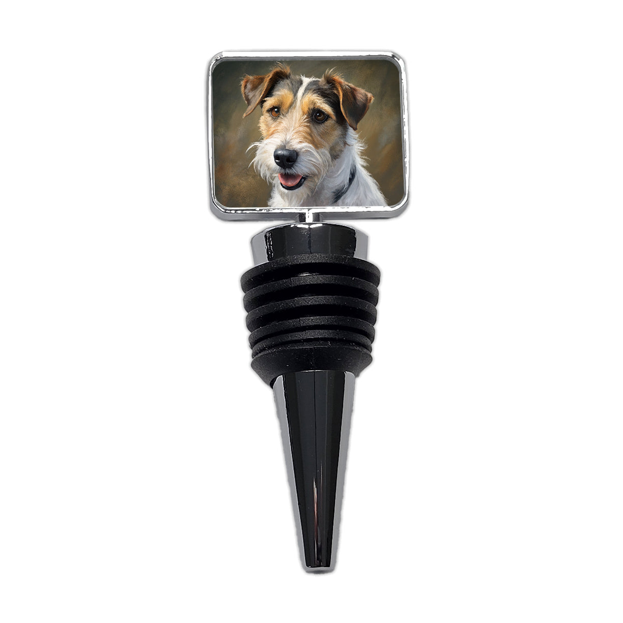 Parson Russell Terrier Dog Illustration Wine Bottle Stopper