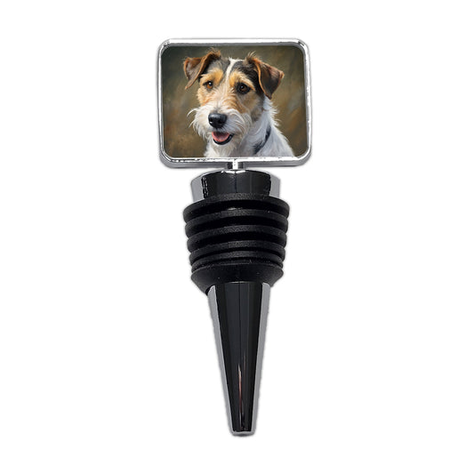 Parson Russell Terrier Dog Illustration Wine Bottle Stopper