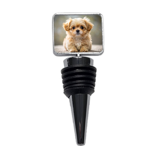 Pekapoo Dog Puppy Photo Wine Bottle Stopper