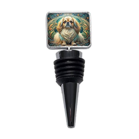 Pekingese Dog Art Nouveau Wine Bottle Stopper