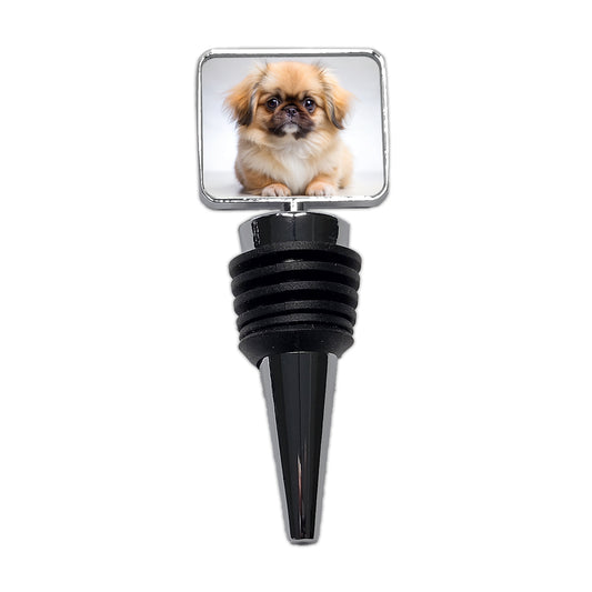 Pekingese Dog Puppy Photo Wine Bottle Stopper