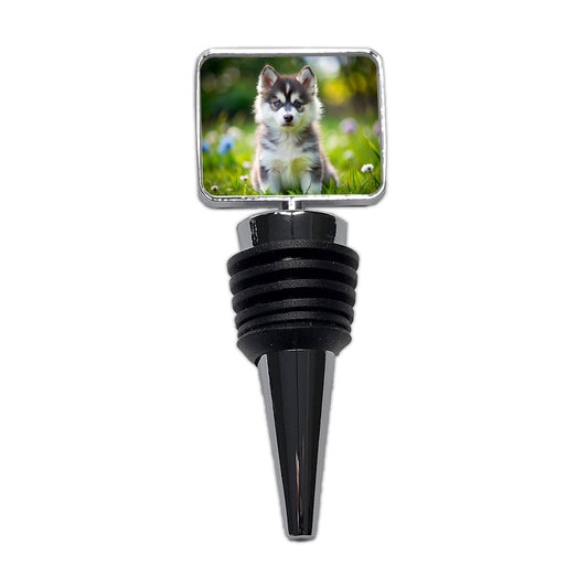Pomsky Dog Puppy Photo Wine Bottle Stopper