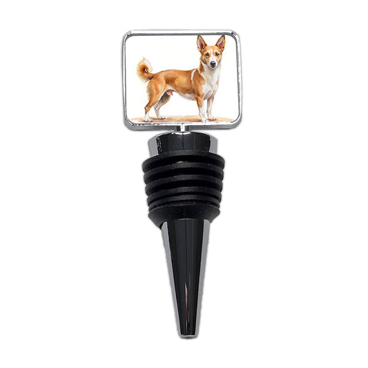 Portuguese Podengo Pequeno Dog Watercolor Style Wine Bottle Stopper