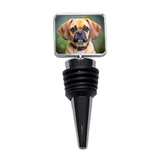 Puggle Dog Photo Wine Bottle Stopper