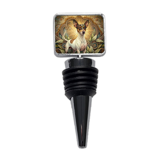 Rat Terrier Dog Art Nouveau Wine Bottle Stopper