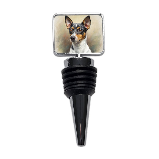 Rat Terrier Dog Illustration Wine Bottle Stopper