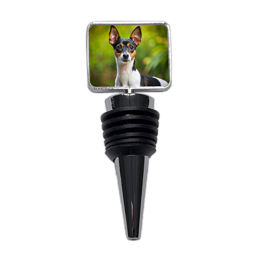 Rat Terrier Dog Photo Wine Bottle Stopper