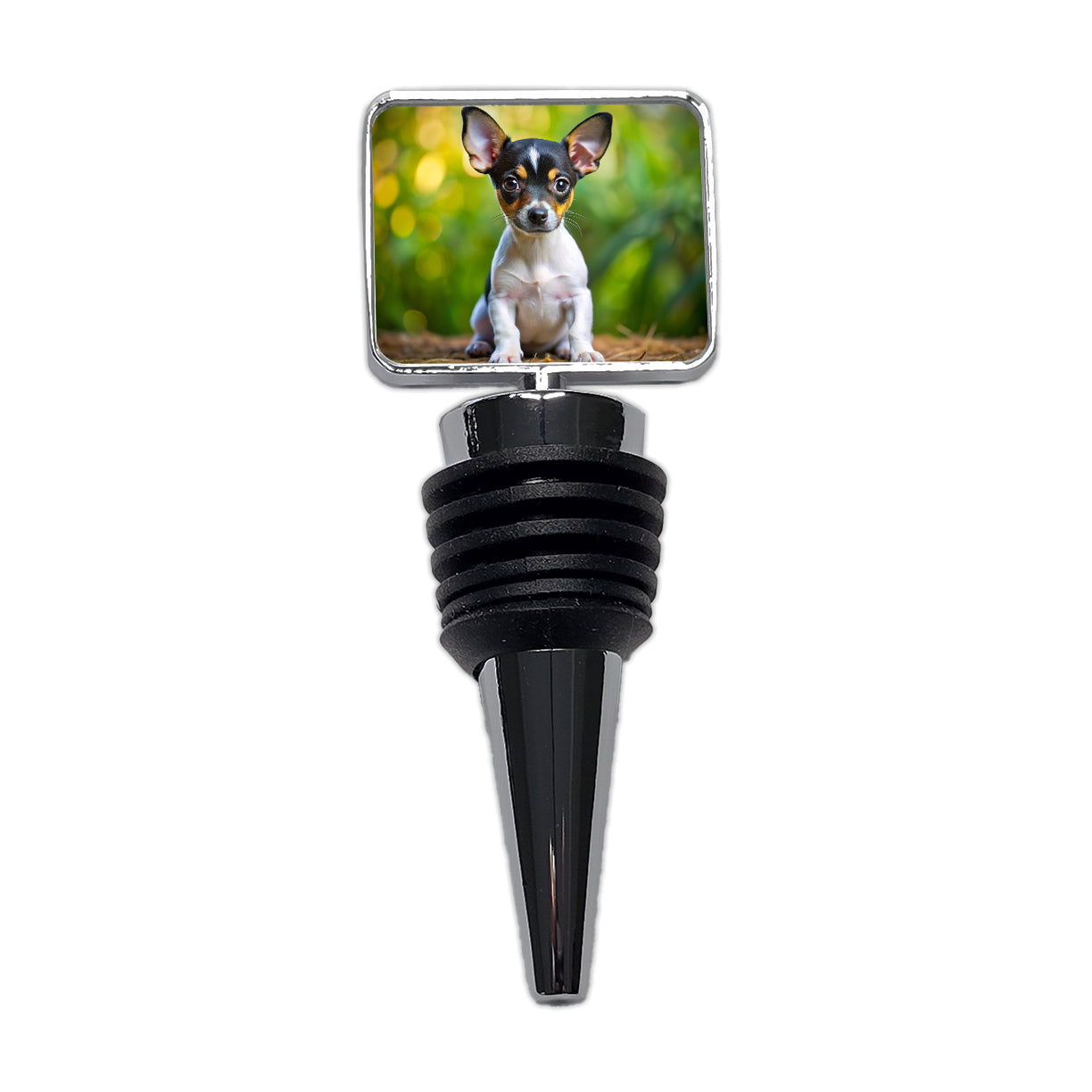 Rat Terrier Dog Puppy Photo Wine Bottle Stopper