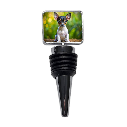 Rat Terrier Dog Puppy Photo Wine Bottle Stopper