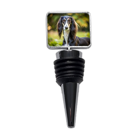 Saluki Dog Photo Wine Bottle Stopper