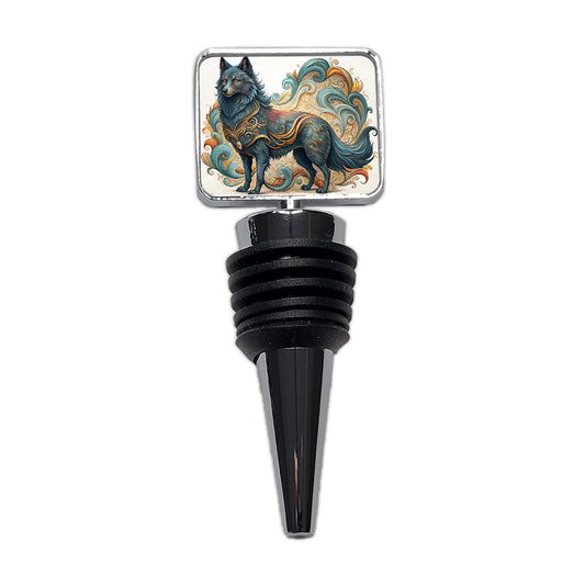 Schipperke Dog Art Nouveau Wine Bottle Stopper