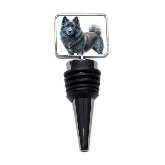 Schipperke Dog Illustration Wine Bottle Stopper