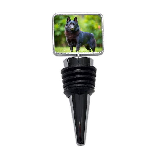 Schipperke Dog Photo Wine Bottle Stopper