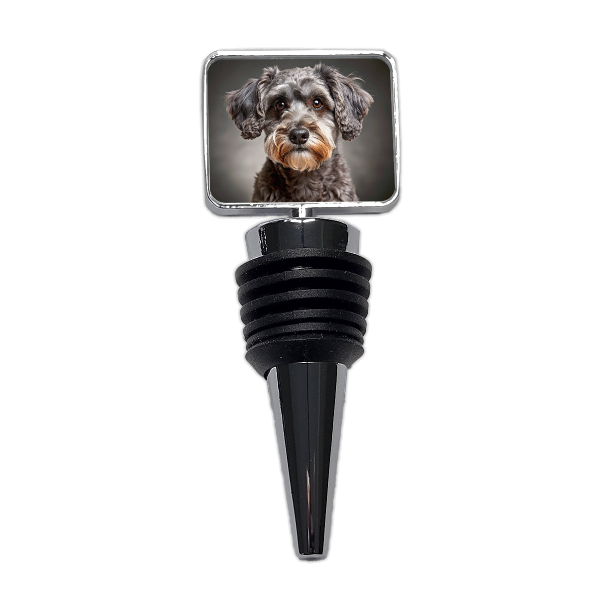 Schnoodle Dog Photo Wine Bottle Stopper