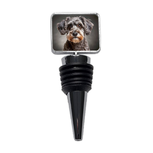 Schnoodle Dog Photo Wine Bottle Stopper