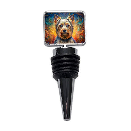Silky Terrier Dog Art Nouveau Wine Bottle Stopper