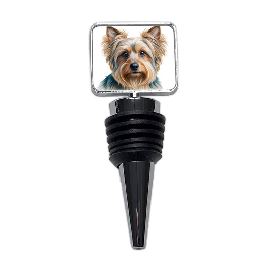 Silky Terrier Dog Illustration Wine Bottle Stopper