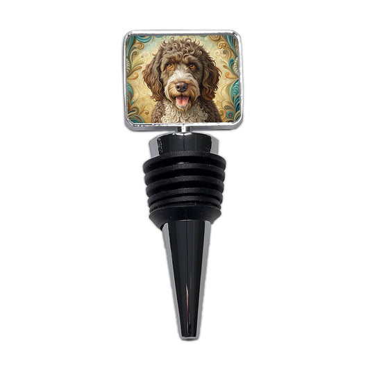 Spanish Water Dog Art Nouveau Wine Bottle Stopper
