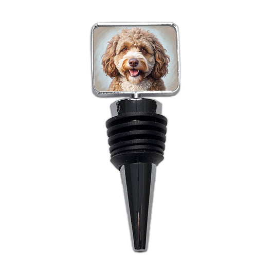 Spanish Water Dog Illustration Wine Bottle Stopper