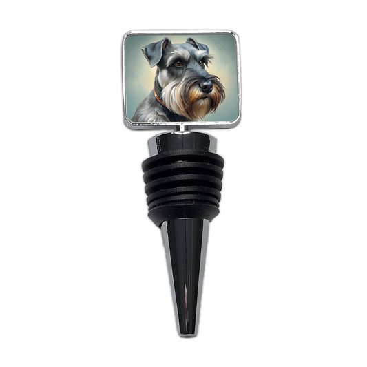 Standard Schnauzer Dog Illustration Wine Bottle Stopper