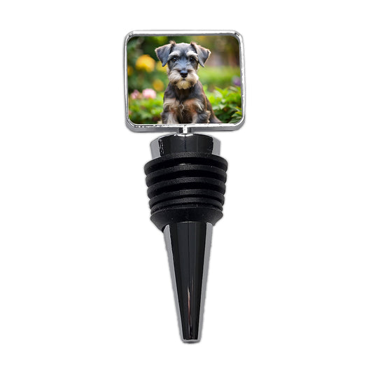 Standard Schnauzer Dog Puppy Photo Wine Bottle Stopper