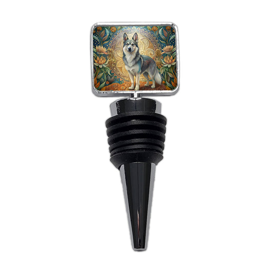 Swedish Vallhund Dog Art Nouveau Wine Bottle Stopper