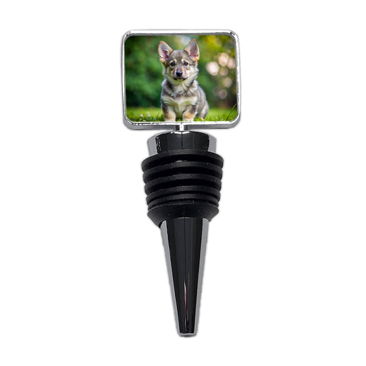 Swedish Vallhund Dog Puppy Photo Wine Bottle Stopper