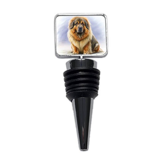 Tibetan Mastiff Dog Illustration Wine Bottle Stopper