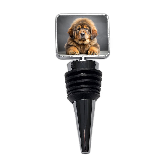 Tibetan Mastiff Dog Puppy Photo Wine Bottle Stopper
