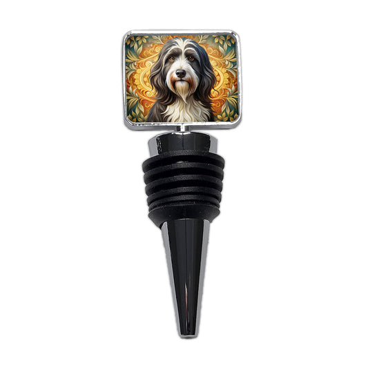 Tibetan Terrier Dog Art Nouveau Wine Bottle Stopper