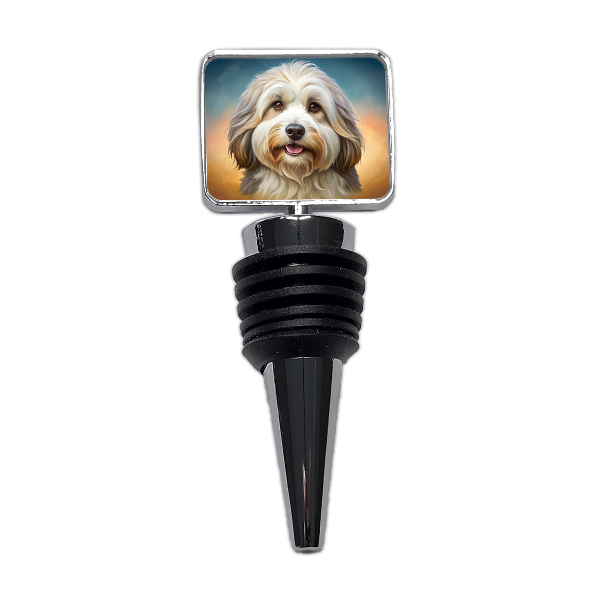 Tibetan Terrier Dog Illustration Wine Bottle Stopper