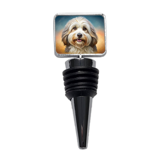 Tibetan Terrier Dog Illustration Wine Bottle Stopper