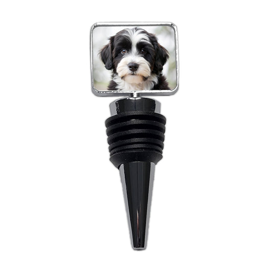 Tibetan Terrier Dog Puppy Photo Wine Bottle Stopper