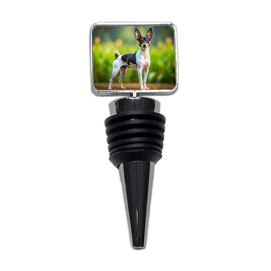 Toy Fox Terrier Dog Photo Wine Bottle Stopper