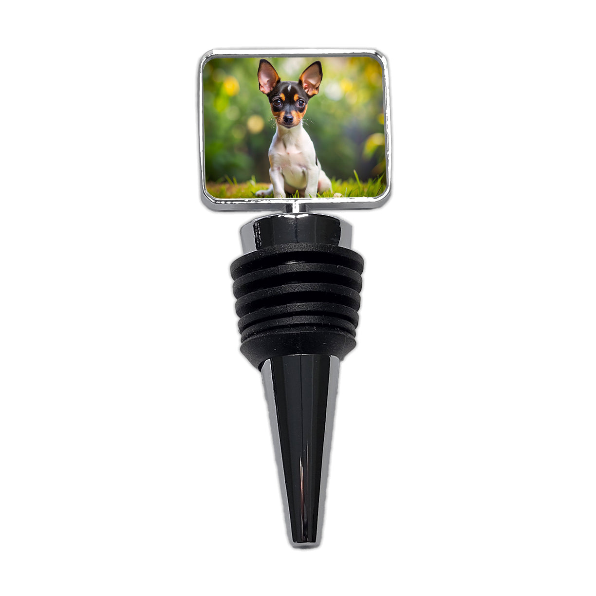 Toy Fox Terrier Dog Puppy Photo Wine Bottle Stopper