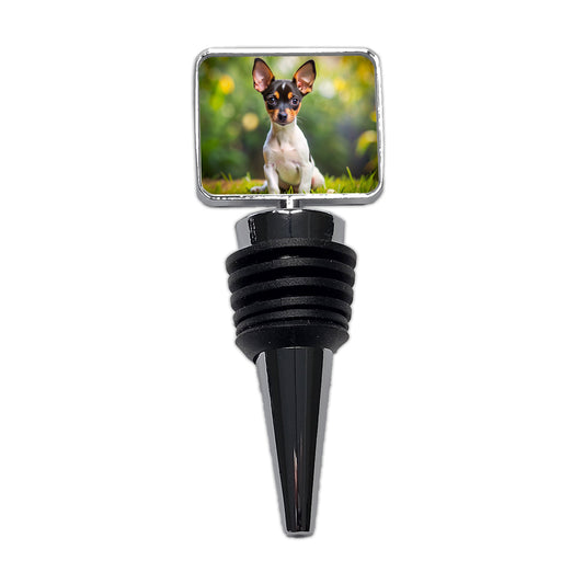 Toy Fox Terrier Dog Puppy Photo Wine Bottle Stopper