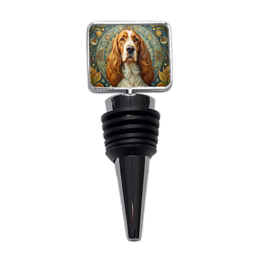Welsh Springer Spaniel Dog Art Nouveau Wine Bottle Stopper